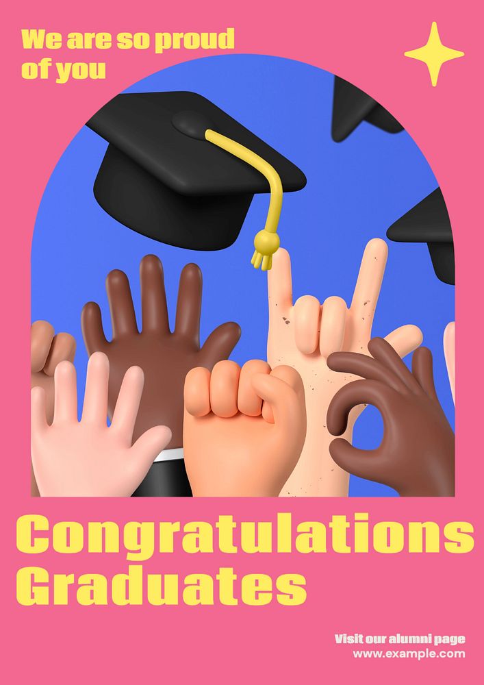 Congratulations graduates  poster template, editable text and design