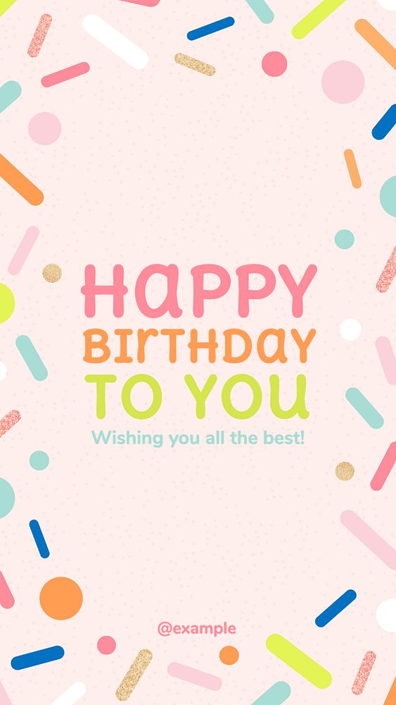 Happy birthday Instagram story template, editable text