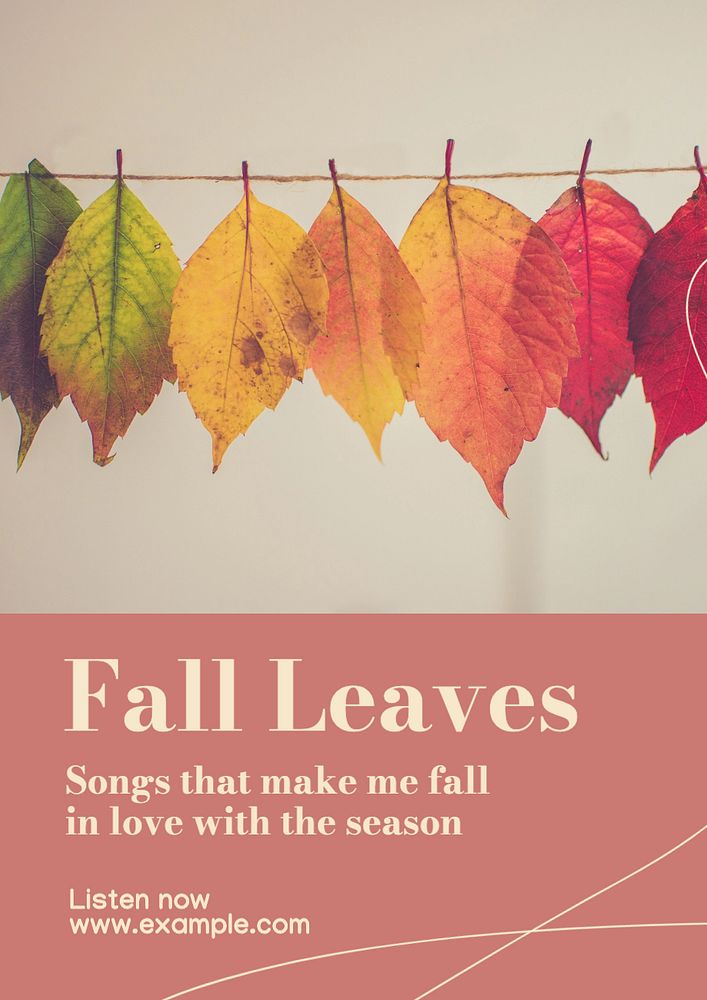 Fall playlist  poster template, editable text and design