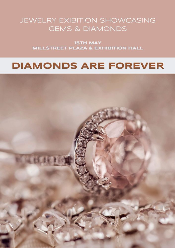 Diamonds are forever  poster template, editable text and design