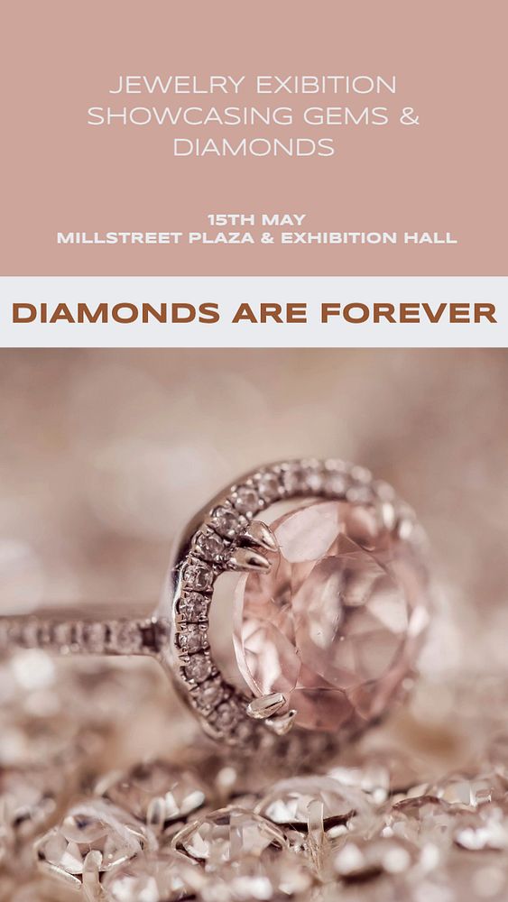 Diamonds are forever  Instagram story template, editable text