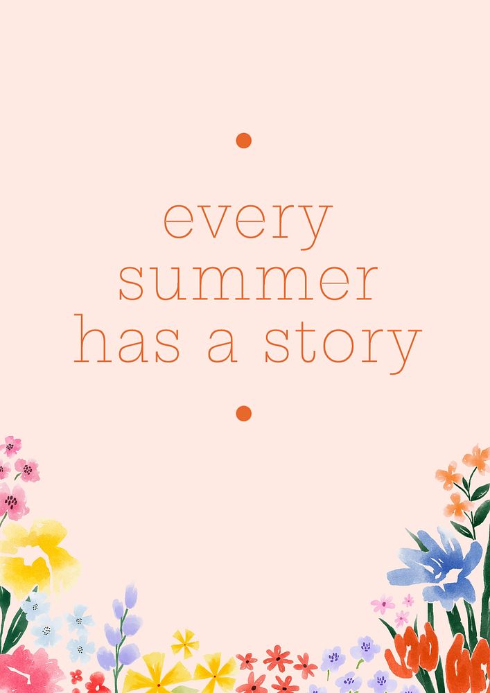 Fun summer quote poster template, editable text and design