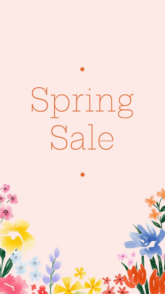 Spring sale Instagram story template, editable text