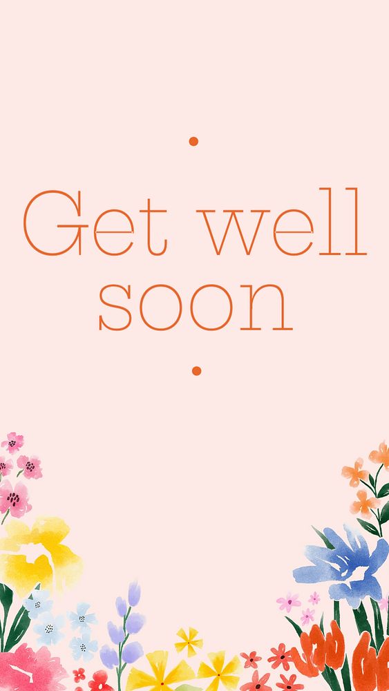 Get well soon Instagram story template, editable text