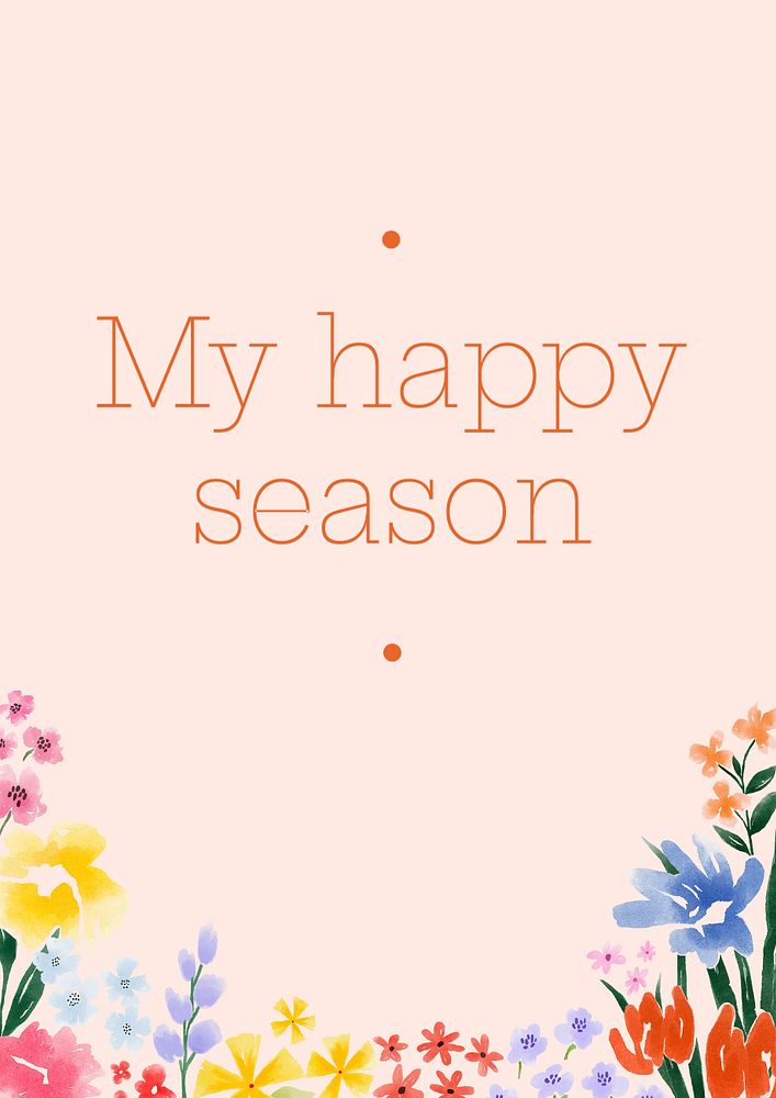 My happy season poster template, editable text and design