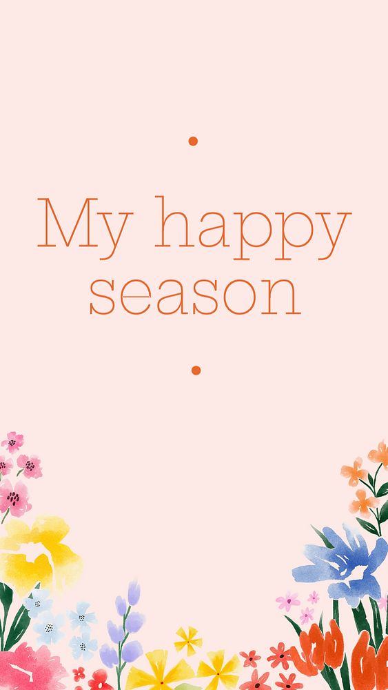 My happy season Instagram story template, editable text