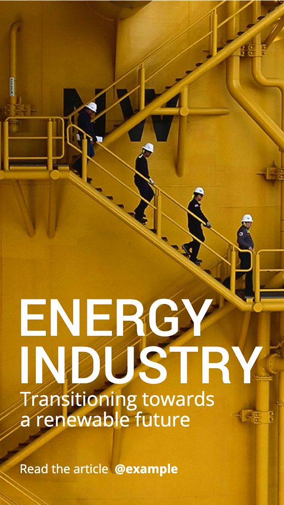 Energy industry Instagram story template, editable text