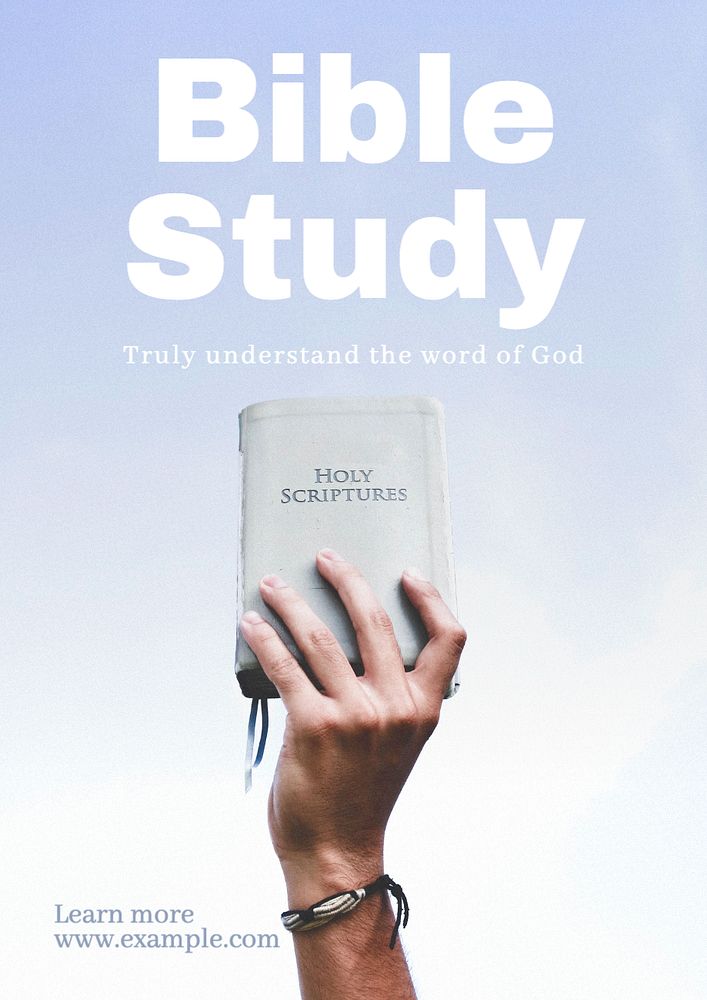 Bible study poster template, editable text and design