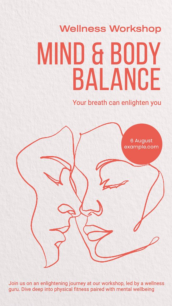 Mind & body balance  Instagram story template, editable text