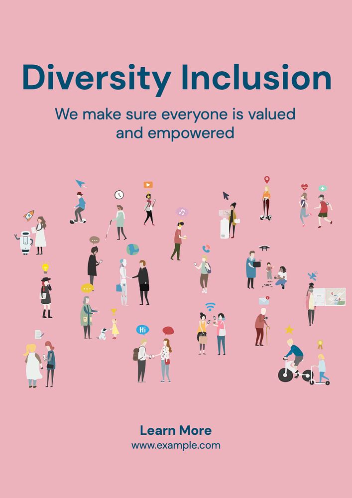 Diversity and inclusion  poster template, editable text and design