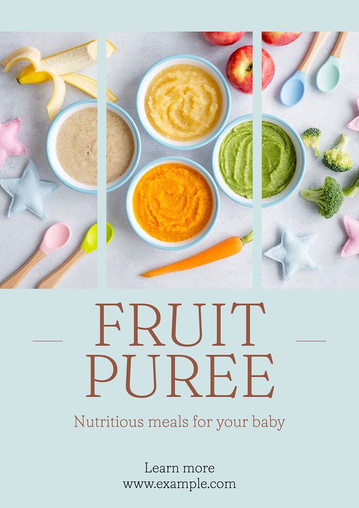 Fruit puree  poster template, editable text and design