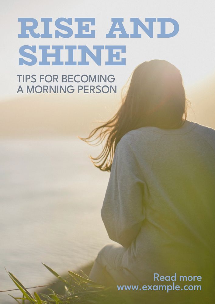 Rise & shine blog poster template, editable text and design