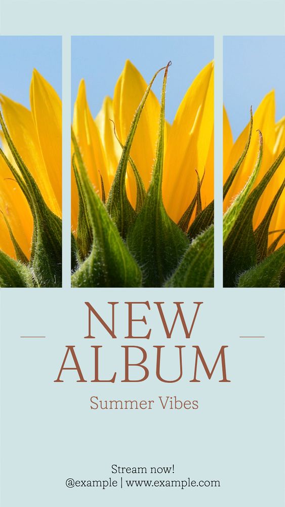 New album  Instagram story template, editable text