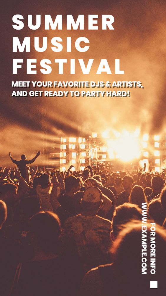 Summer music festival  Instagram story template, editable text