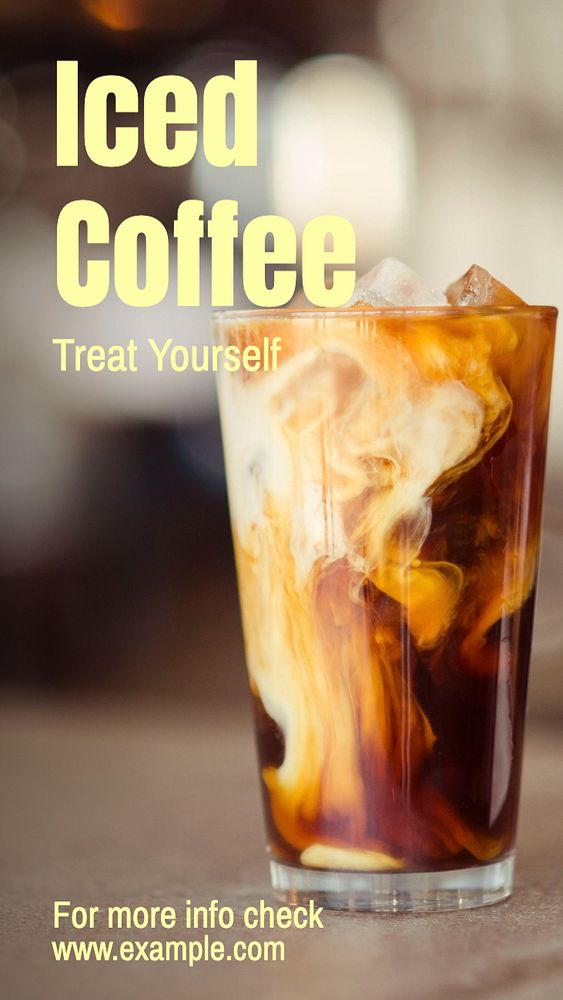 Iced coffee Instagram story template, editable text