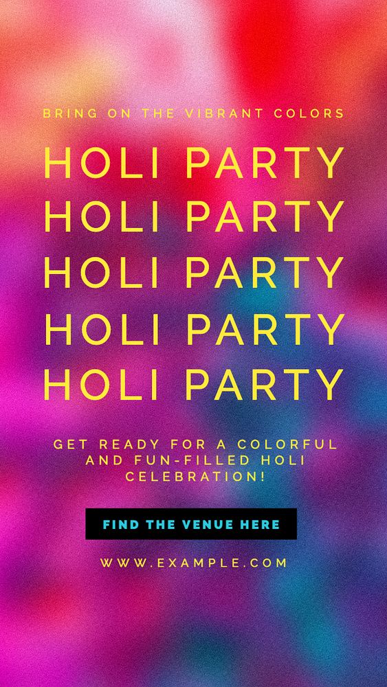 Holi party Instagram story template, editable text