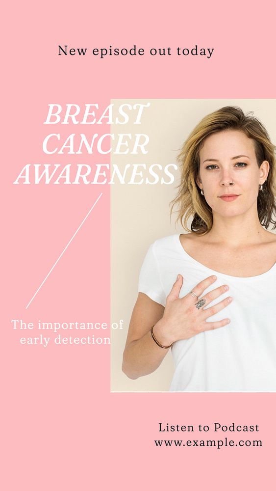 Breast cancer awareness  Instagram story template, editable text