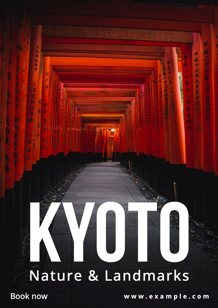 Kyoto poster template, editable text and design