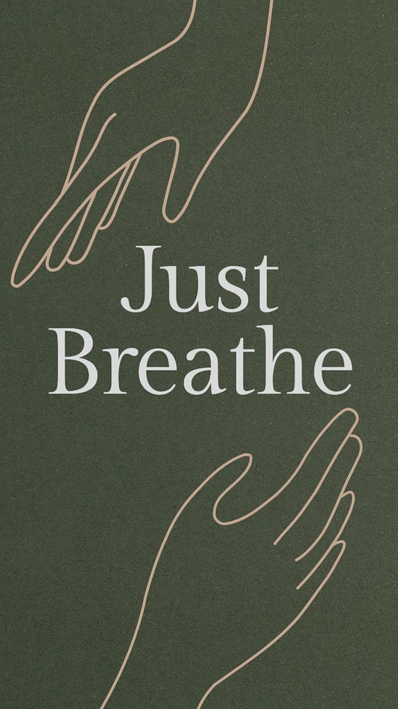 Just breathe Instagram story template, editable text