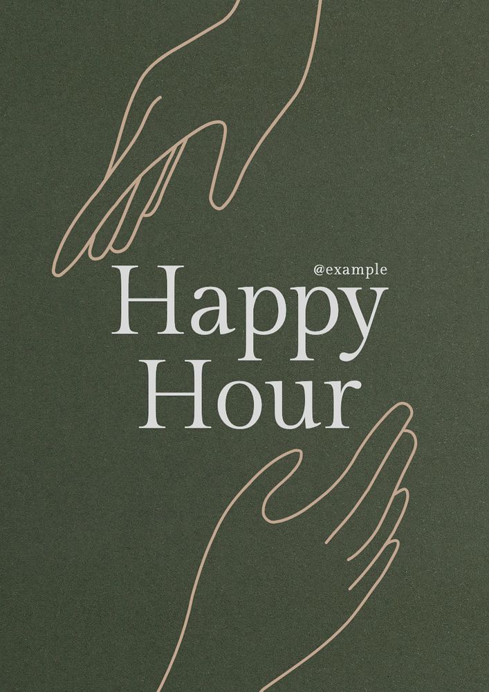 Happy hour poster template, editable text and design