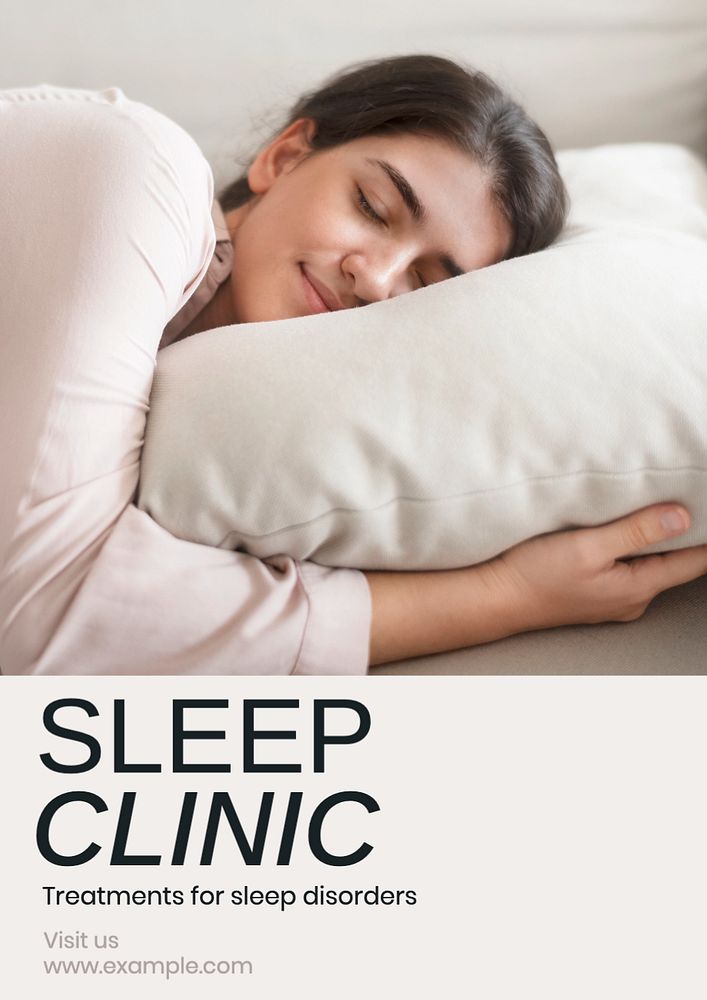 Sleep clinic  poster template, editable text and design