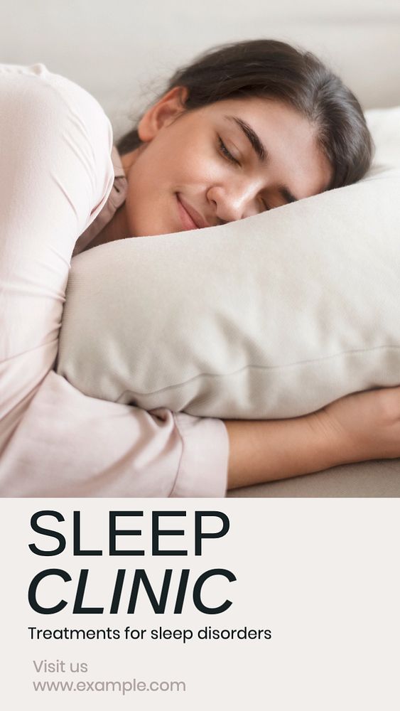 Sleep clinic  Instagram story template, editable text