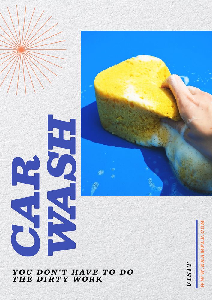 Car wash  poster template, editable text and design