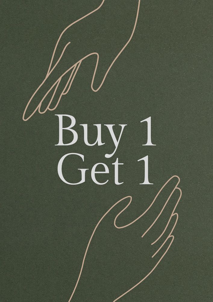 Buy 1 get 1 poster template, editable text and design