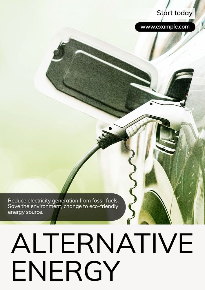 Alternative energy  poster template, editable text and design