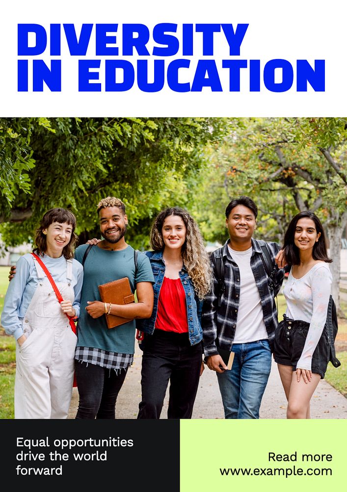 Education & diversity poster template, editable text and design