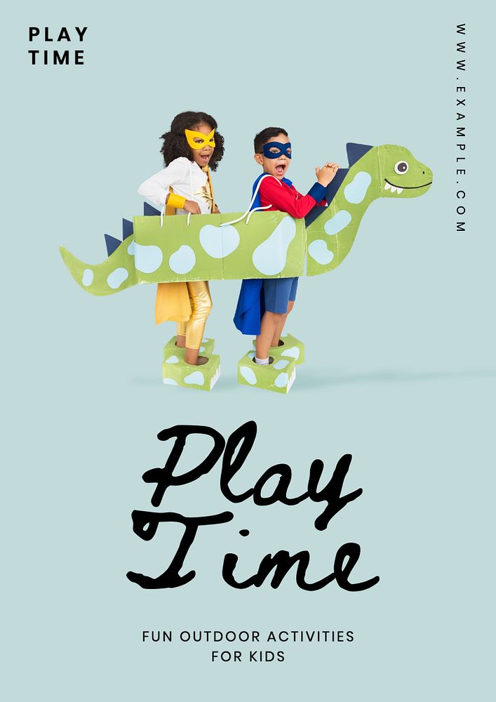 Play time  poster template, editable text and design