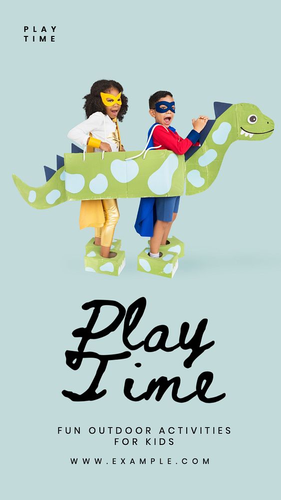 Play time  Instagram story template, editable text