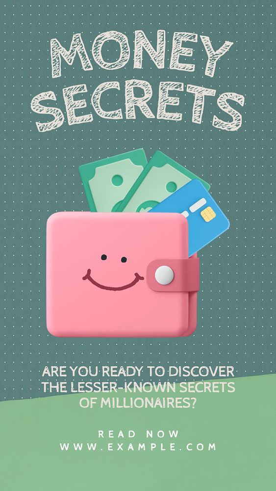 Money secrets  Instagram story template, editable text