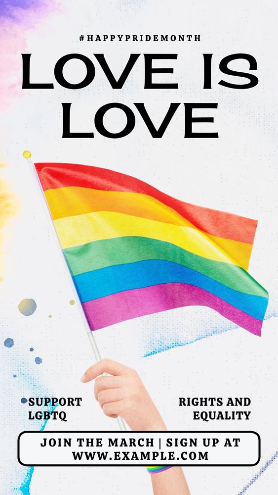 Love is love  Instagram story template, editable text