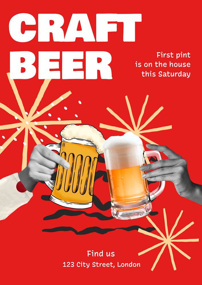 Beer  poster template, editable text and design