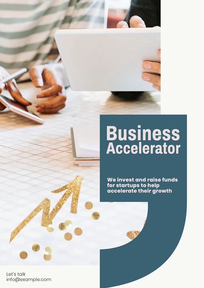 Business accelerator poster template, editable text and design