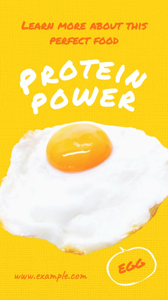 Egg protein Instagram story template, editable text