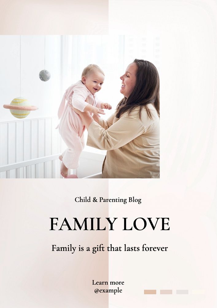 Family love  poster template, editable text and design