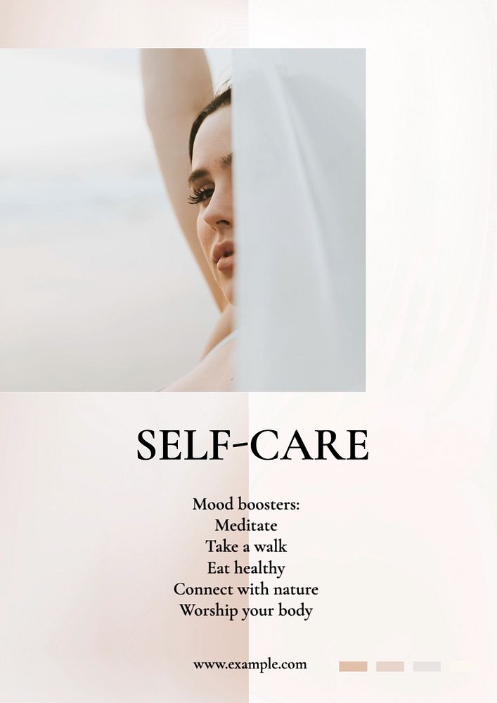 Self-care  poster template, editable text and design