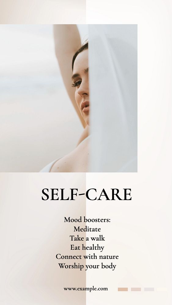 Self-care  Instagram story template, editable text