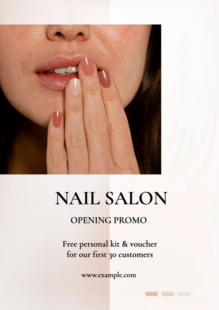 Nail salon  poster template, editable text and design