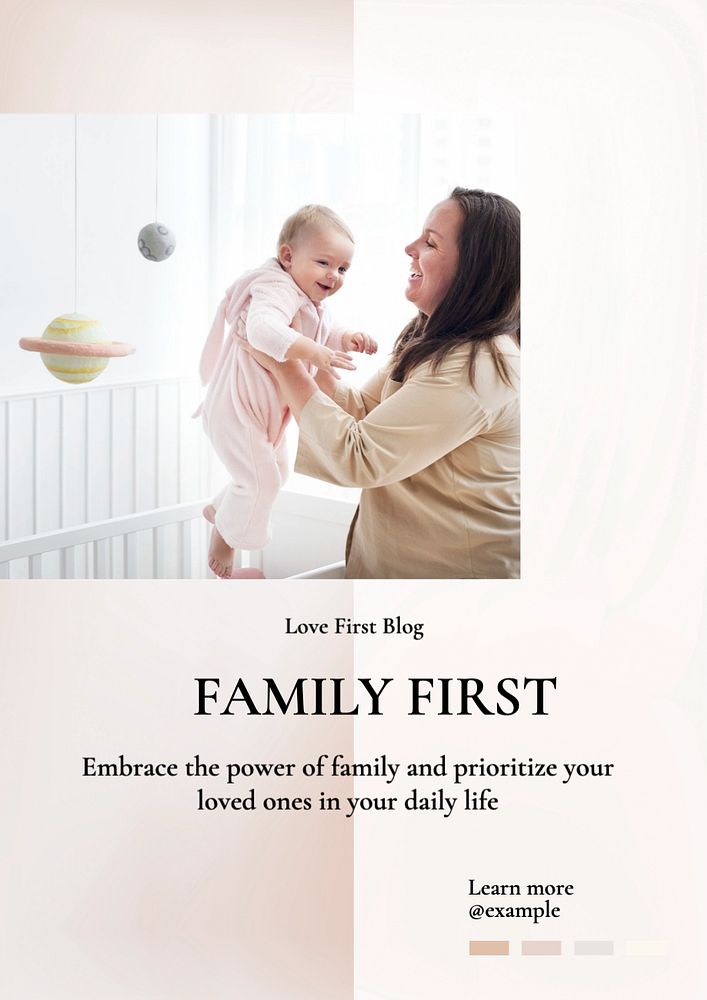 Family first  poster template, editable text and design