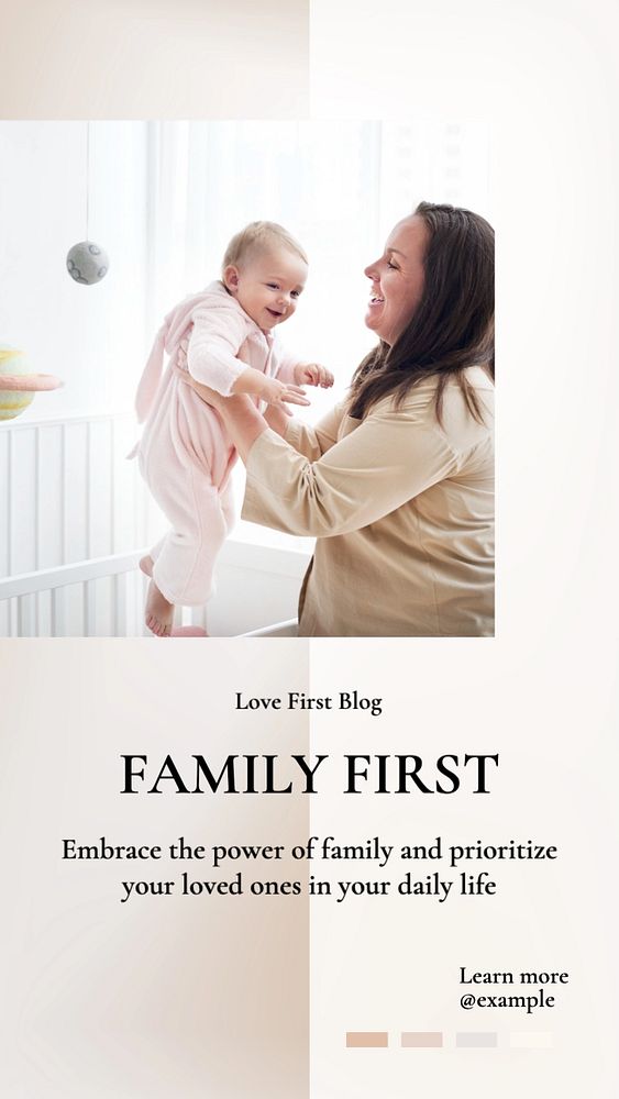 Family first  Instagram story template, editable text