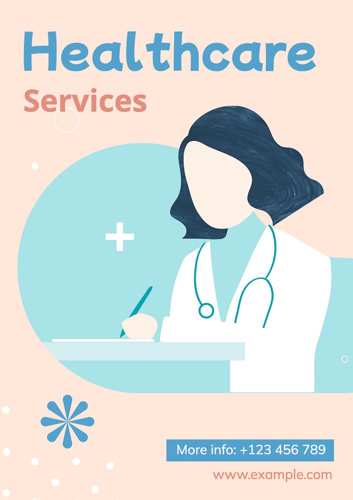 Healthcare Services  poster template, editable text and design