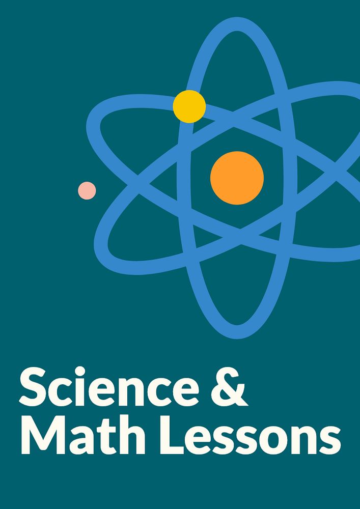 Science & math lessons  poster template, editable text and design