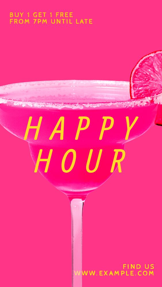 Happy hour Instagram story template, editable text