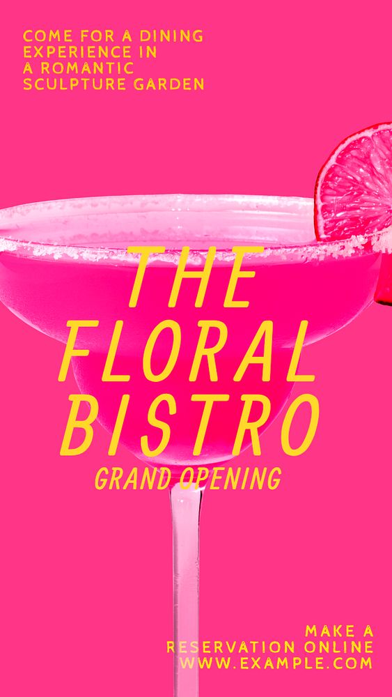 Floral bistro Instagram story template, editable text