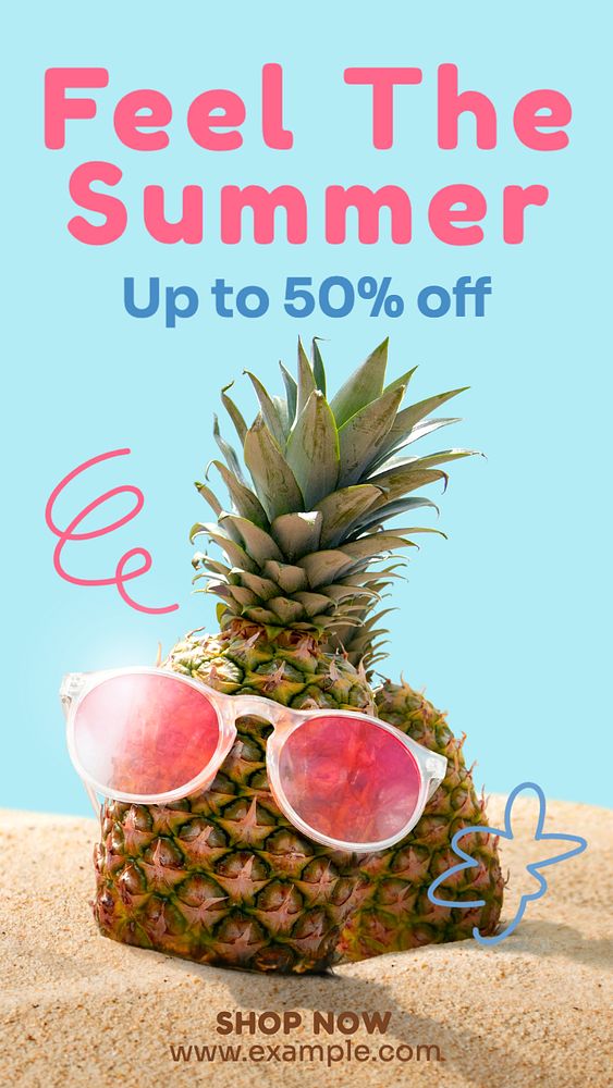 Summer sale  Instagram story template, editable text