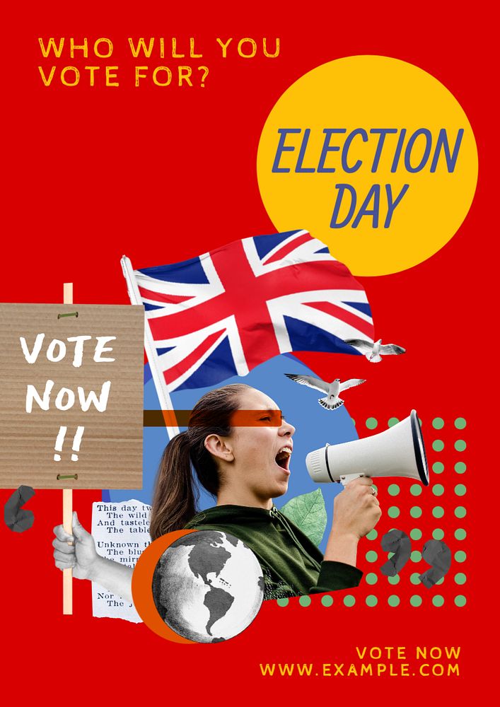 Election day poster template, editable text and design