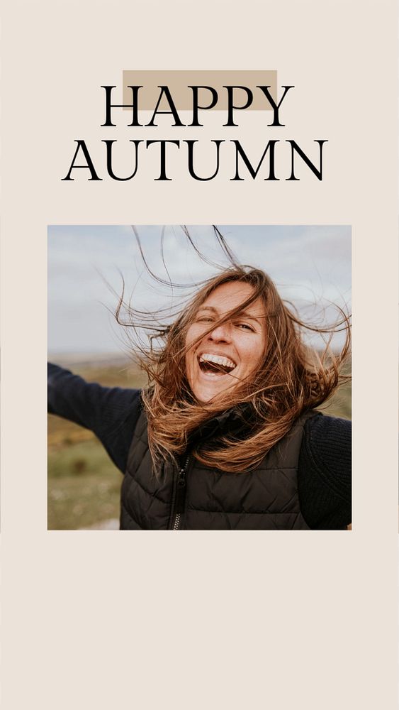 Happy Fall  Instagram story template, editable text